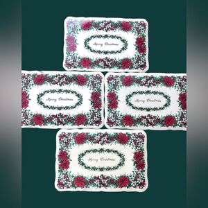 Town & Country Linen Vintage Vinyl Christmas Placemats – Set of 4 retro granny